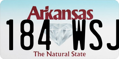 AR license plate 184WSJ