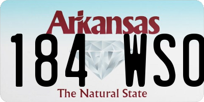 AR license plate 184WSO