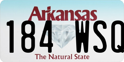 AR license plate 184WSQ