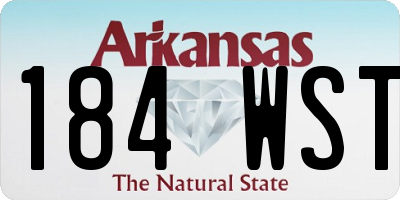 AR license plate 184WST