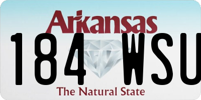 AR license plate 184WSU