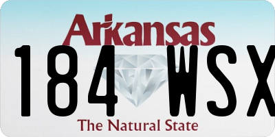 AR license plate 184WSX