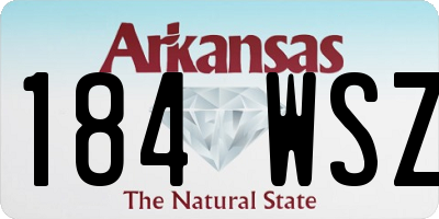 AR license plate 184WSZ