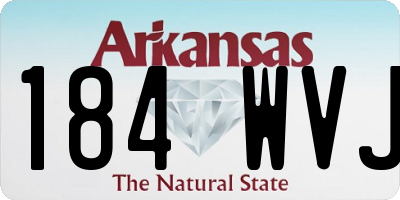 AR license plate 184WVJ