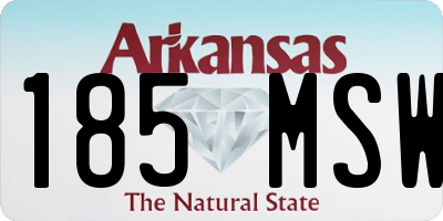 AR license plate 185MSW