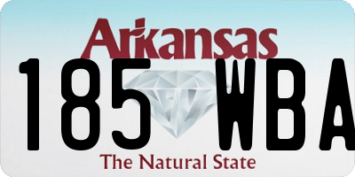 AR license plate 185WBA