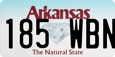 AR license plate 185WBN