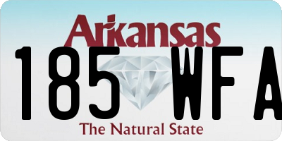 AR license plate 185WFA