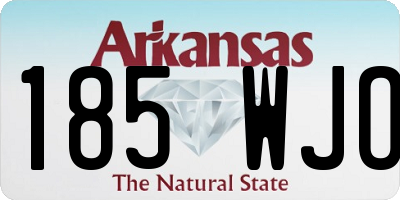 AR license plate 185WJO