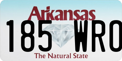 AR license plate 185WRO
