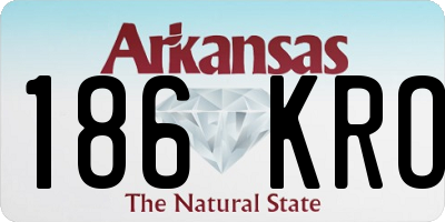 AR license plate 186KRO