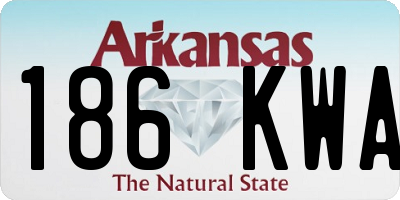 AR license plate 186KWA