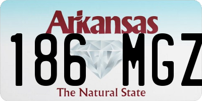 AR license plate 186MGZ