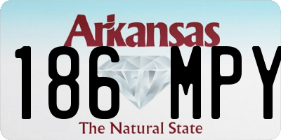 AR license plate 186MPY