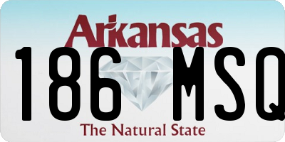 AR license plate 186MSQ