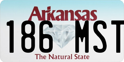 AR license plate 186MST