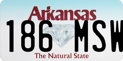 AR license plate 186MSW
