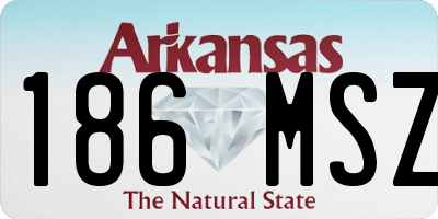 AR license plate 186MSZ