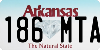 AR license plate 186MTA