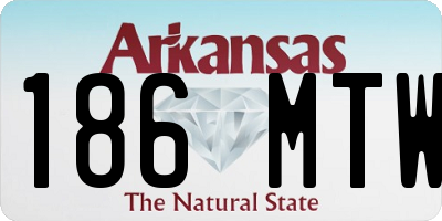 AR license plate 186MTW