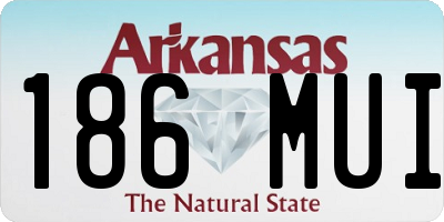 AR license plate 186MUI