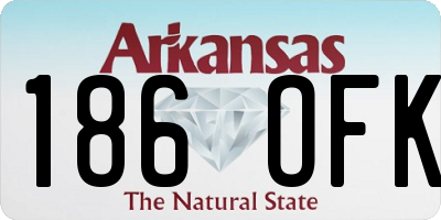 AR license plate 186OFK