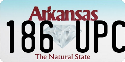 AR license plate 186UPC