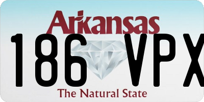 AR license plate 186VPX