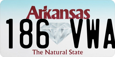 AR license plate 186VWA