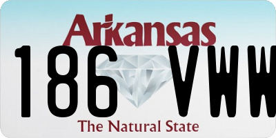 AR license plate 186VWW