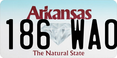 AR license plate 186WAO