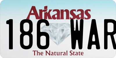 AR license plate 186WAR