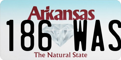 AR license plate 186WAS