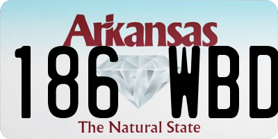 AR license plate 186WBD