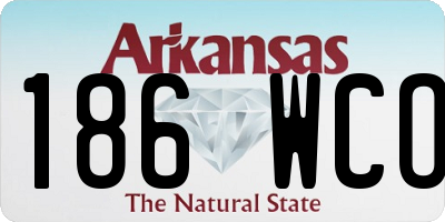 AR license plate 186WCO