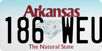 AR license plate 186WEU