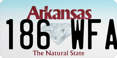 AR license plate 186WFA