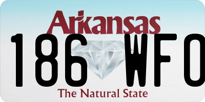 AR license plate 186WFO
