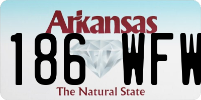 AR license plate 186WFW