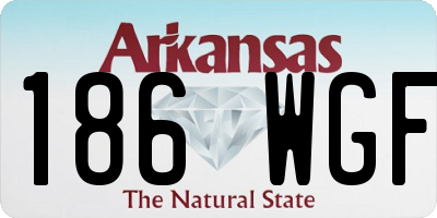 AR license plate 186WGF