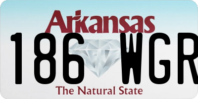 AR license plate 186WGR