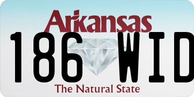 AR license plate 186WID
