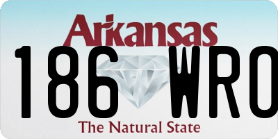 AR license plate 186WRO