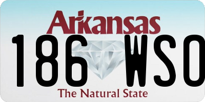 AR license plate 186WSO