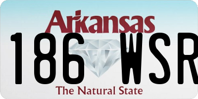 AR license plate 186WSR