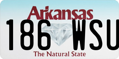 AR license plate 186WSU
