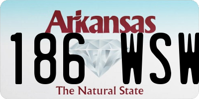 AR license plate 186WSW