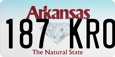 AR license plate 187KRO
