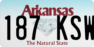 AR license plate 187KSW