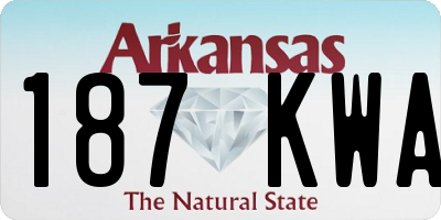 AR license plate 187KWA